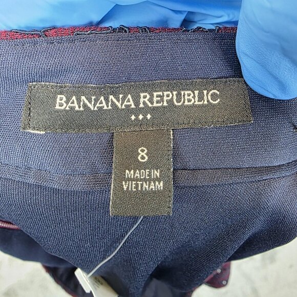 Banana Republic Skirt Womens 8 Burgundy Lace Overlay A Line Floral Mini Party - Picture 8 of 9